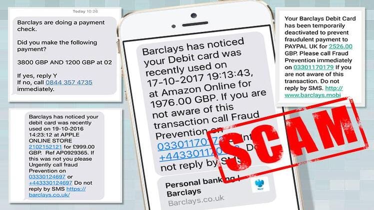 Would Barclays Text Me