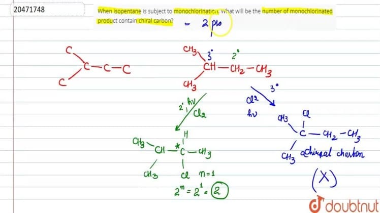 How Many Monochlorinated Products Of Isopentane