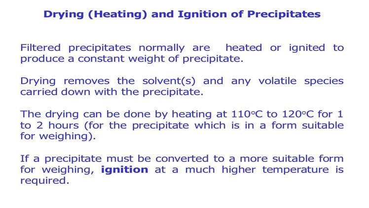 Why Precipitates Are Ignited